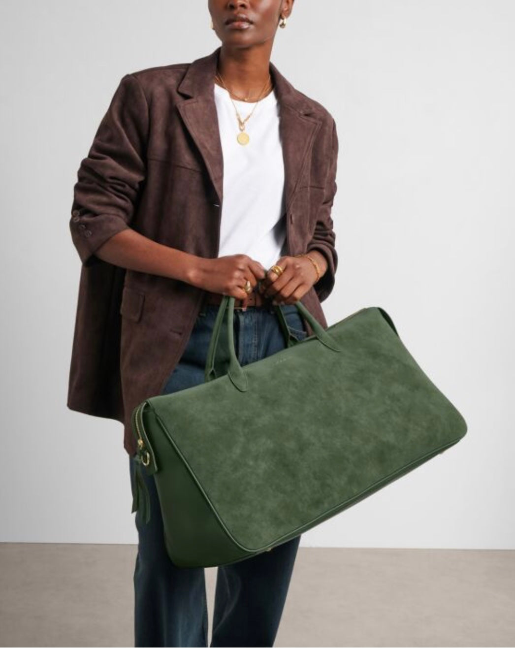 Katie Loxton | Forest Green Ascot Suedette Weekend Bag & Pouch Organiser