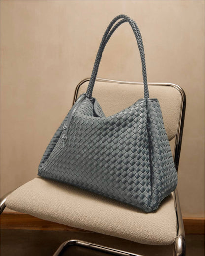 Katie Loxton | Fossil Grey Nova Hand Woven Suedette Large Shoulder Bag