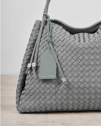 Katie Loxton | Fossil Grey Nova Hand Woven Suedette Large Shoulder Bag