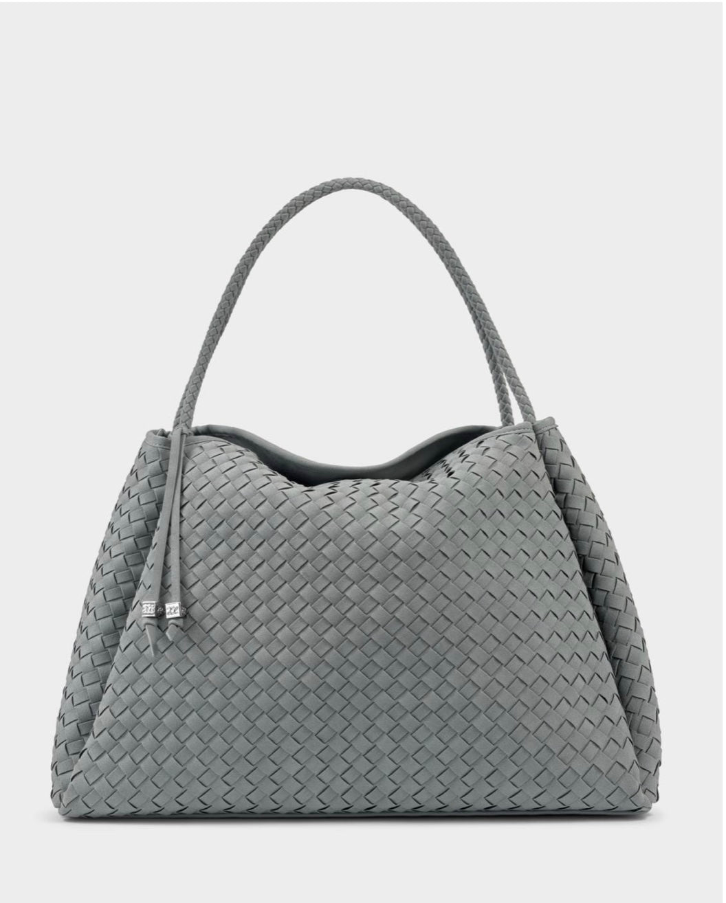 Katie Loxton | Fossil Grey Nova Hand Woven Suedette Large Shoulder Bag