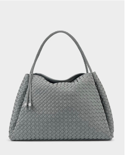 Katie Loxton | Fossil Grey Nova Hand Woven Suedette Large Shoulder Bag