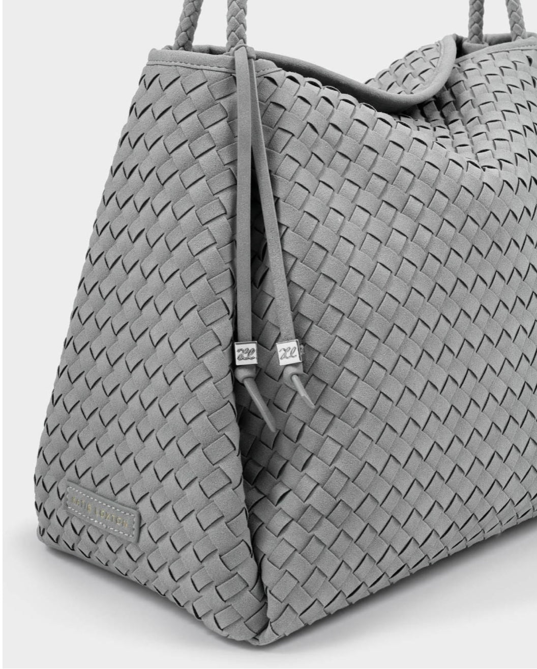 Katie Loxton | Fossil Grey Nova Hand Woven Suedette Large Shoulder Bag