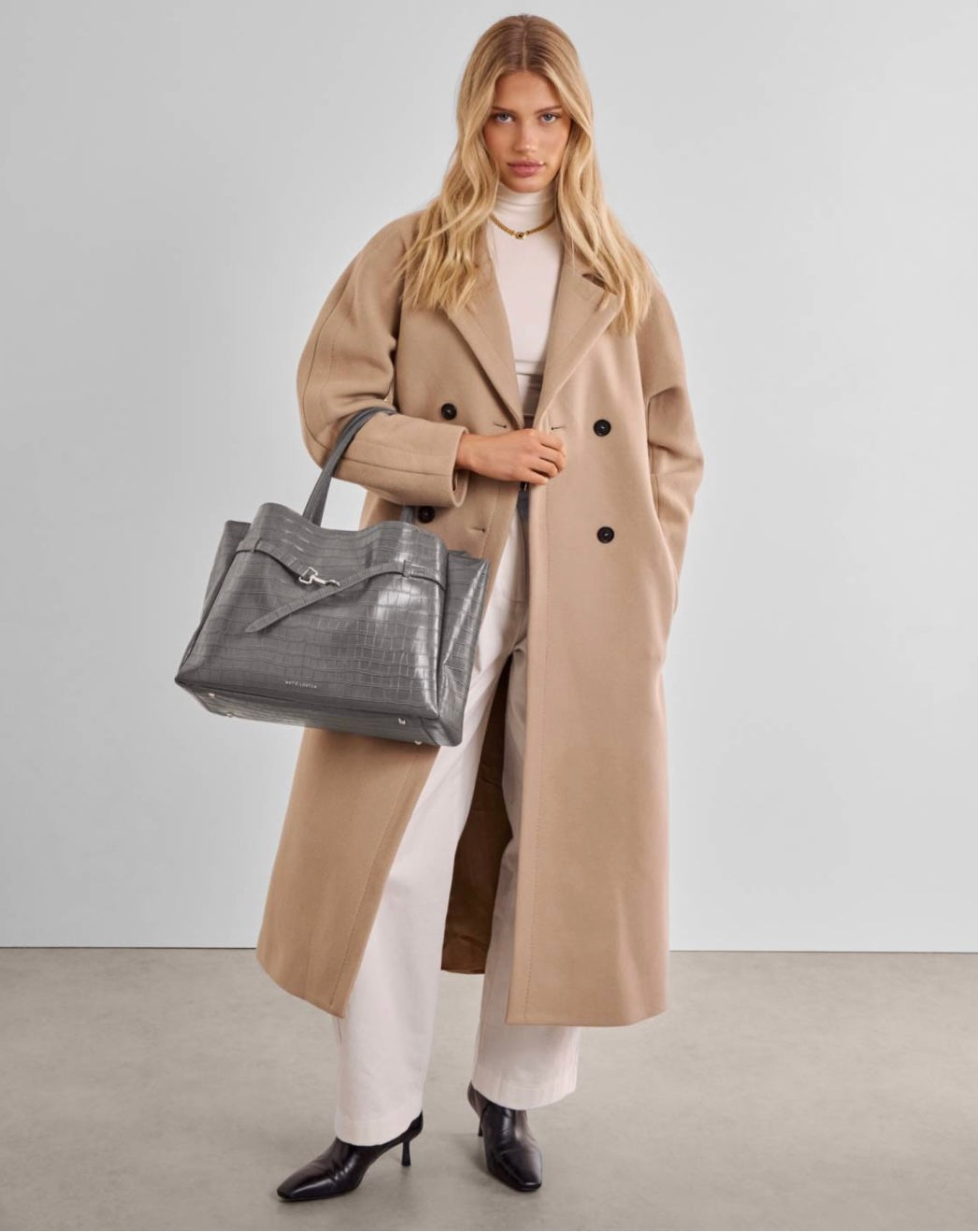 Katie Loxton | Grey Faux Croc Maddie Work Tote Bag