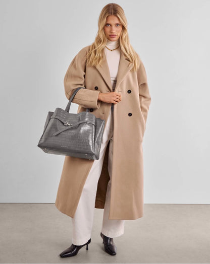 Katie Loxton | Grey Faux Croc Maddie Work Tote Bag
