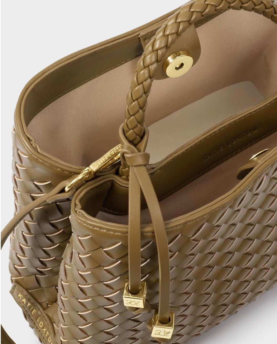 Katie Loxton | Olive Nova Hand Woven Top Handle Bag