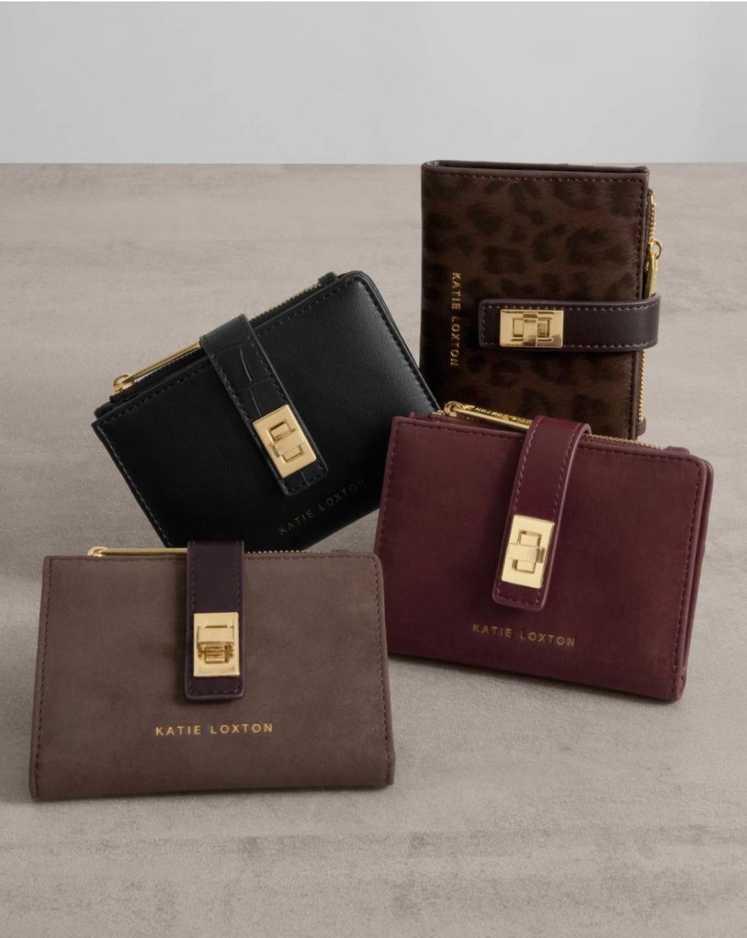 Katie Loxton | Chocolate Leopard Orin Twist Lock Purse
