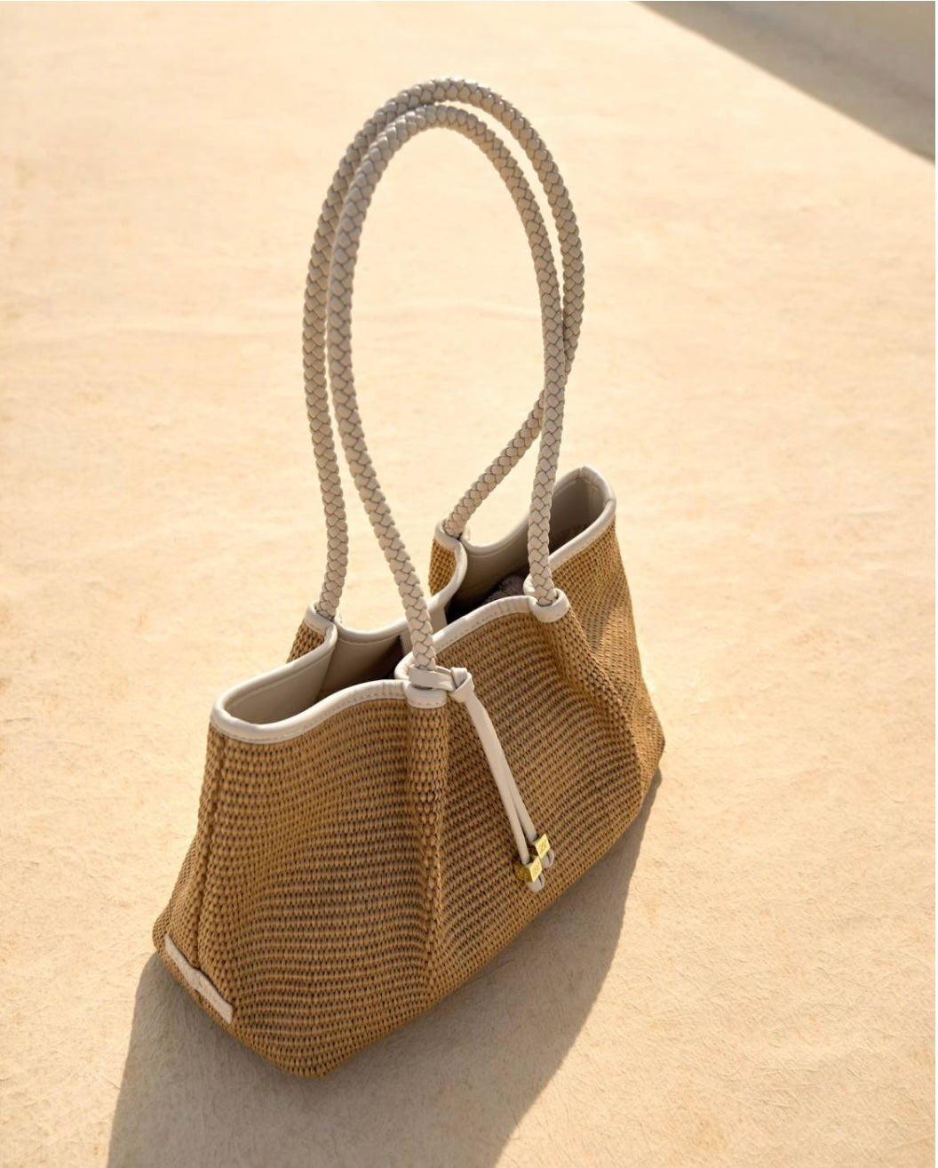 Katie Loxton | Oyster Nova Raffia Small Shoulder Tote