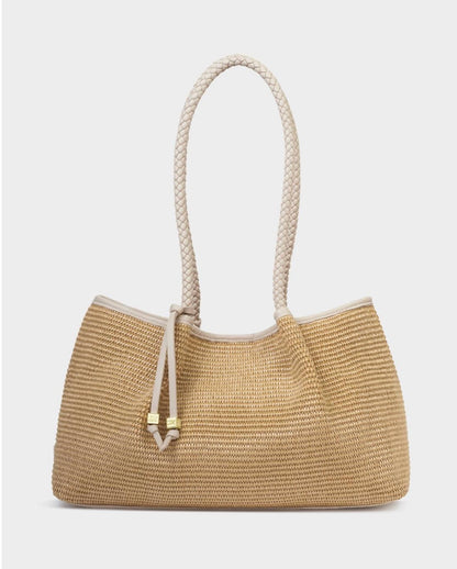 Katie Loxton | Oyster Nova Raffia Small Shoulder Tote