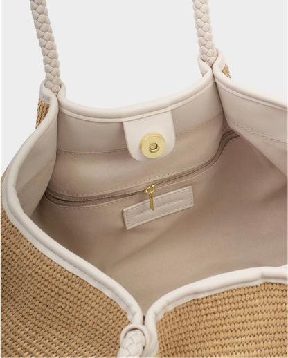 Katie Loxton | Oyster Nova Raffia Small Shoulder Tote