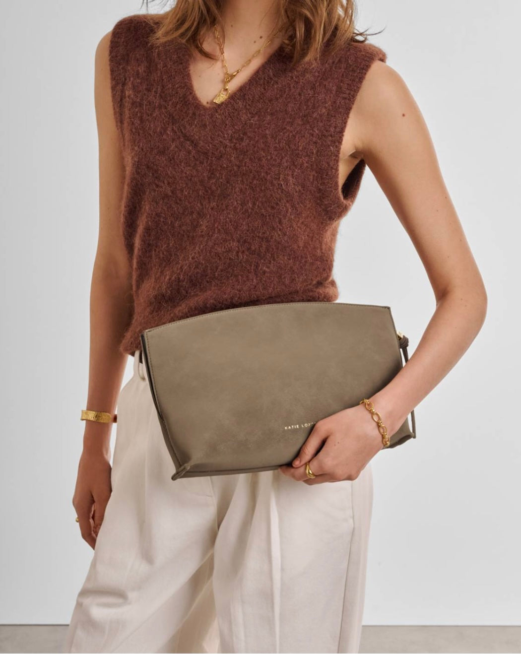 Katie Loxton | Taupe Freya Suedette Clutch