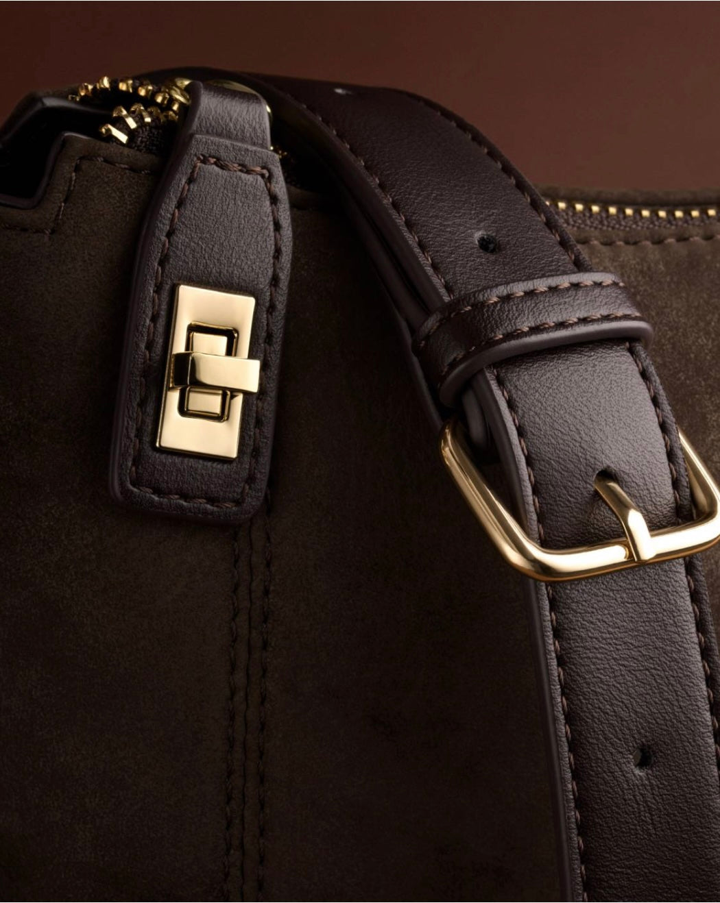 Katie Loxton | Bitter Chocolate Charlbury Suedette Crossbody Bag