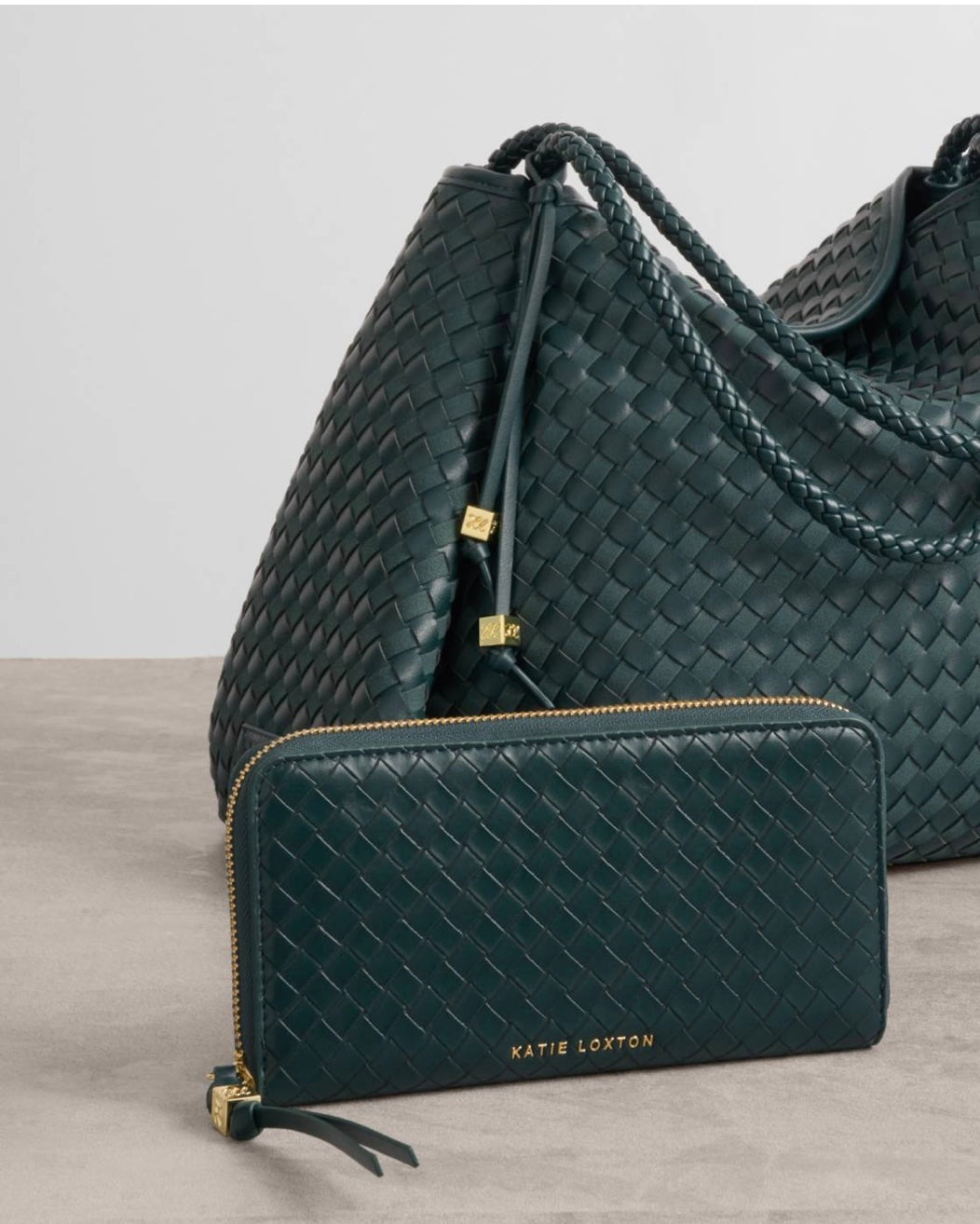Katie Loxton | Deep Teal Nova Woven Texture Large Purse