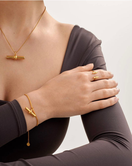 Katie Loxton | Themis Waterproof Gold T-Bar Bracelet