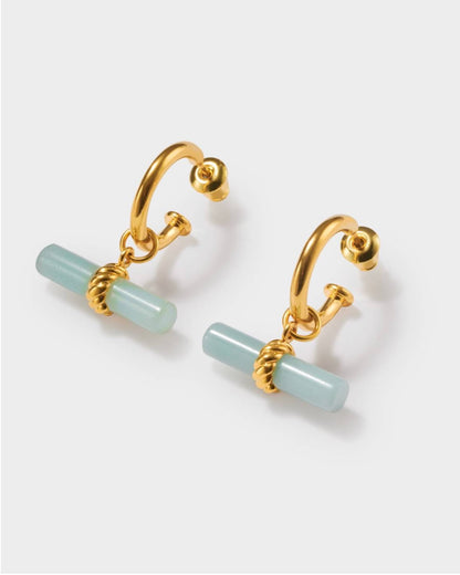 Katie Loxton | Azura Waterproof Gold T-Bar Hoop Earrings
