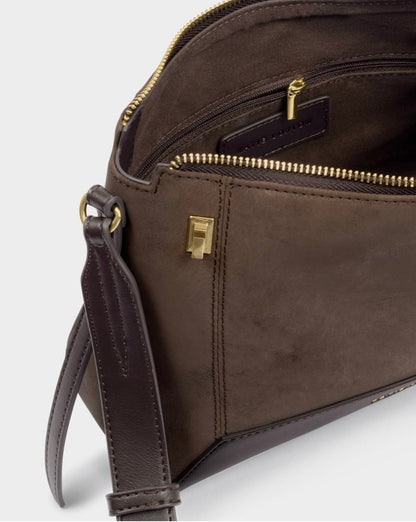 Katie Loxton | Bitter Chocolate Charlbury Suedette Crossbody Bag