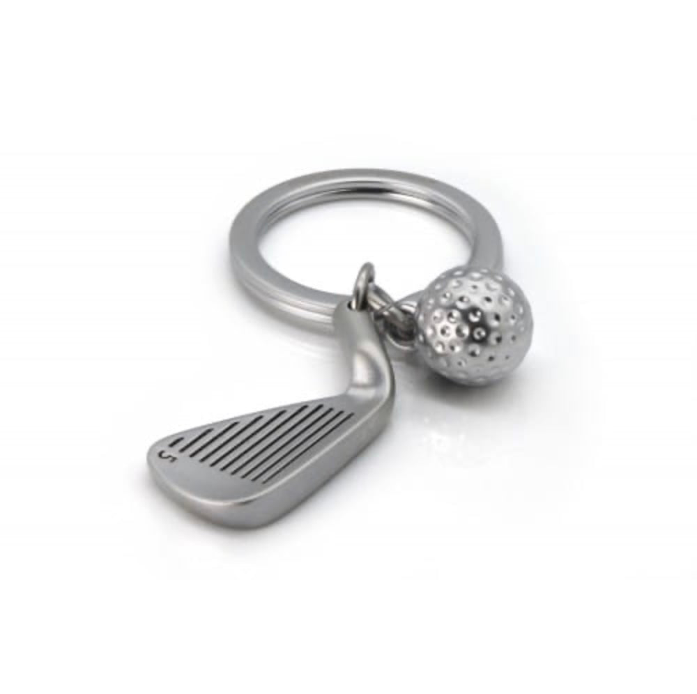 Metalmorphose | Matt Silver Golf Club & Ball Keyring