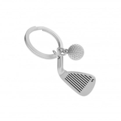 Metalmorphose | Matt Silver Golf Club & Ball Keyring