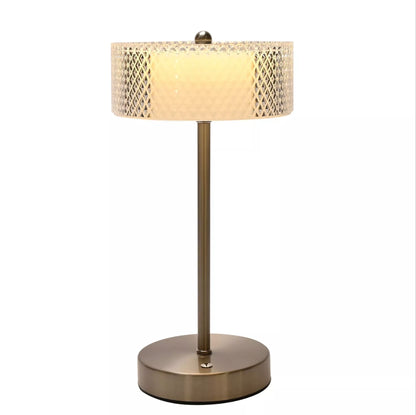 Nickel USB Touch Table Lamp with Crystal Effect Shade