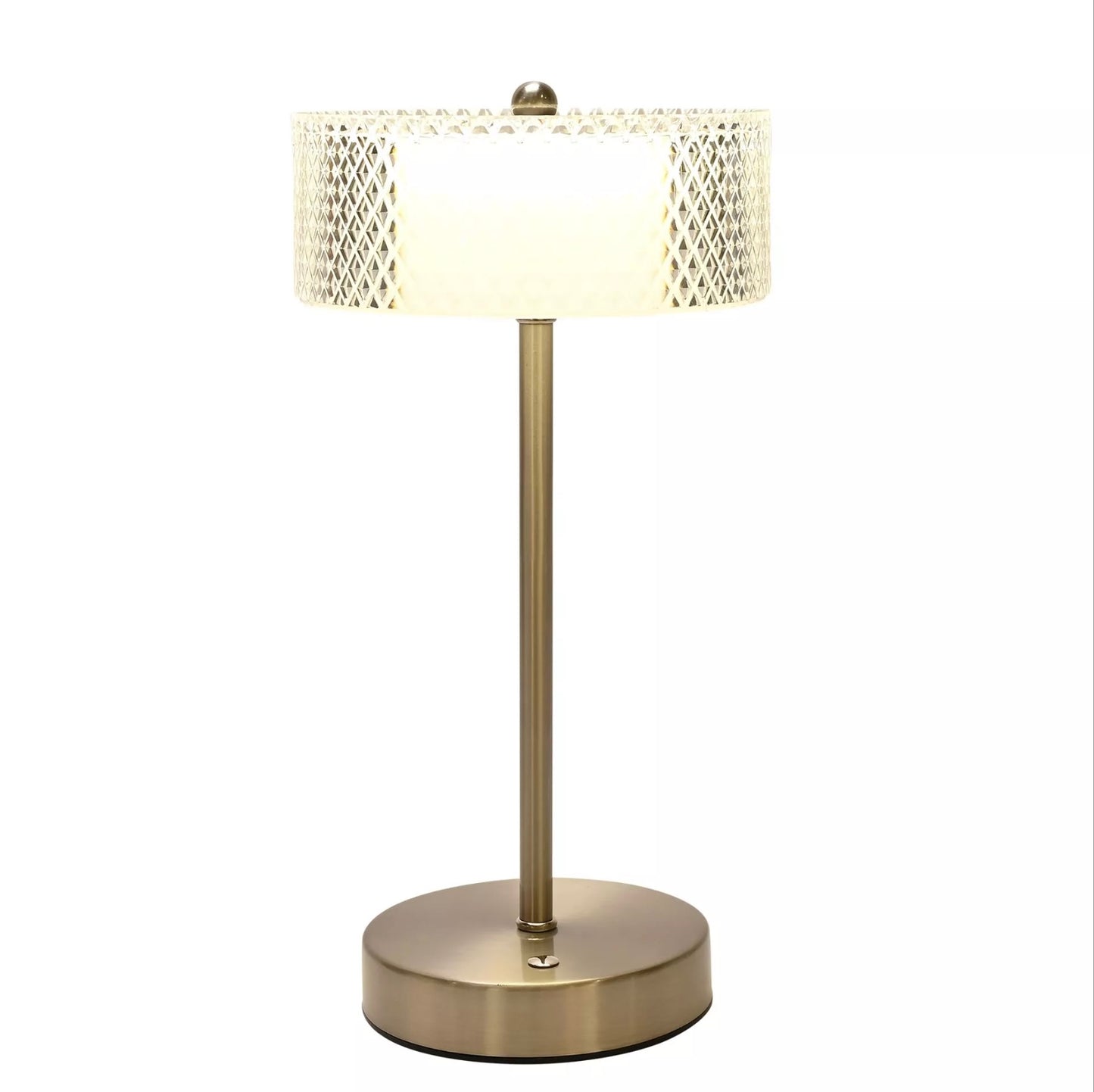 Nickel USB Touch Table Lamp with Crystal Effect Shade