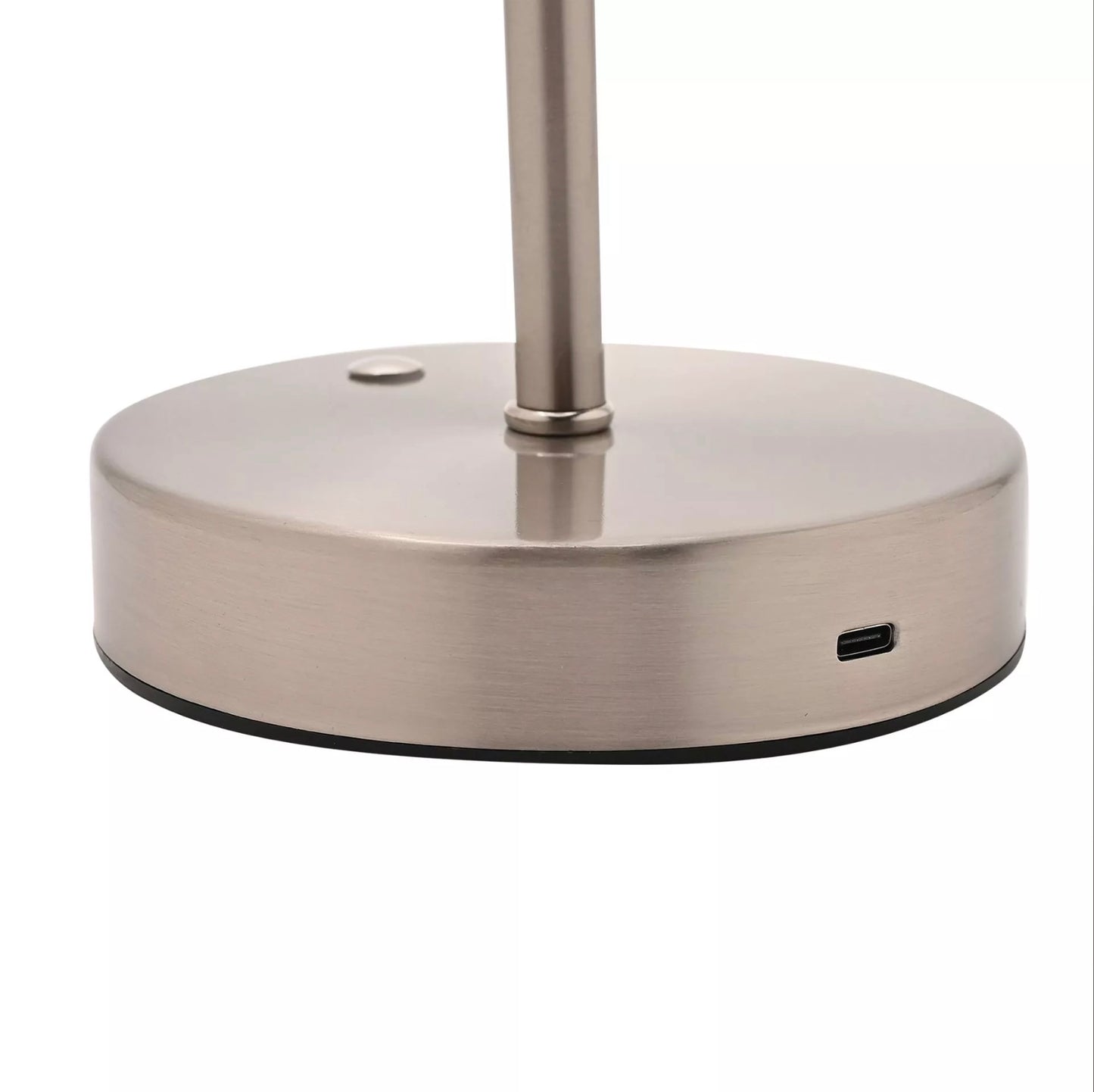 Nickel USB Touch Table Lamp with Crystal Effect Shade