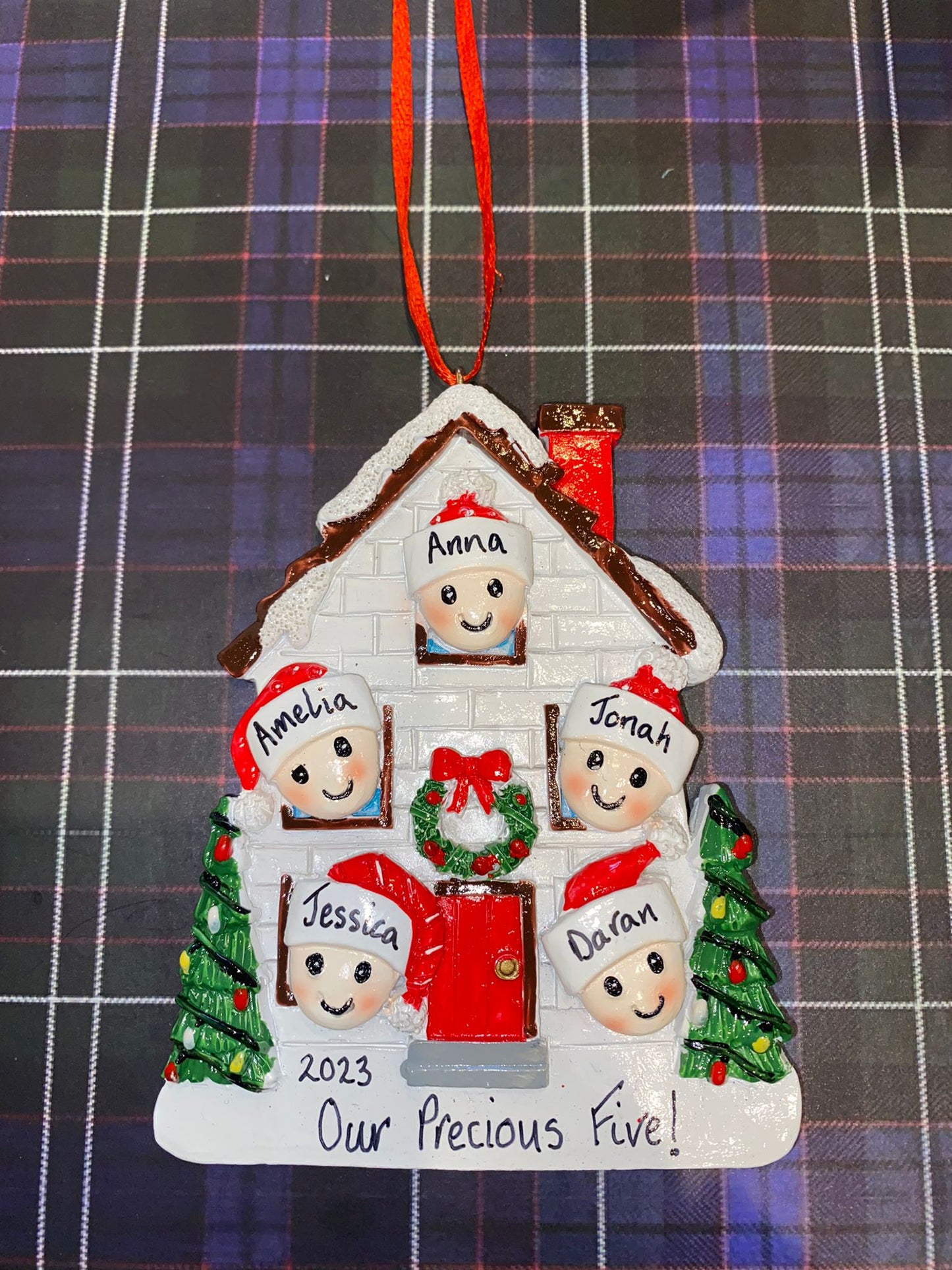 Personalised Tree Decoration - Family of 5