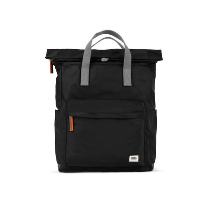 ROKA London | Black Canfield Small Roll Top Backpack