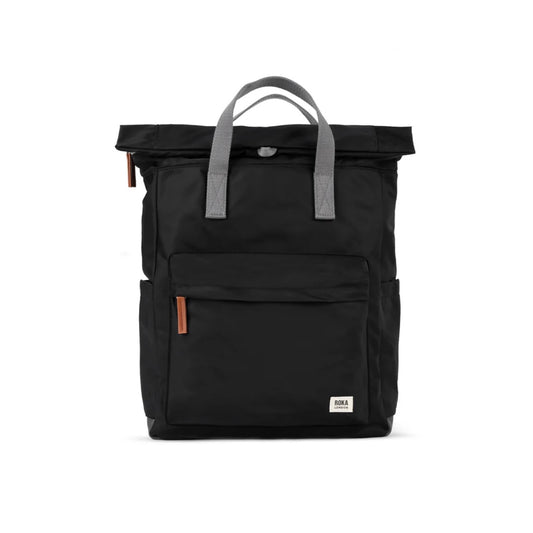 ROKA London | Black Canfield Small Roll Top Backpack