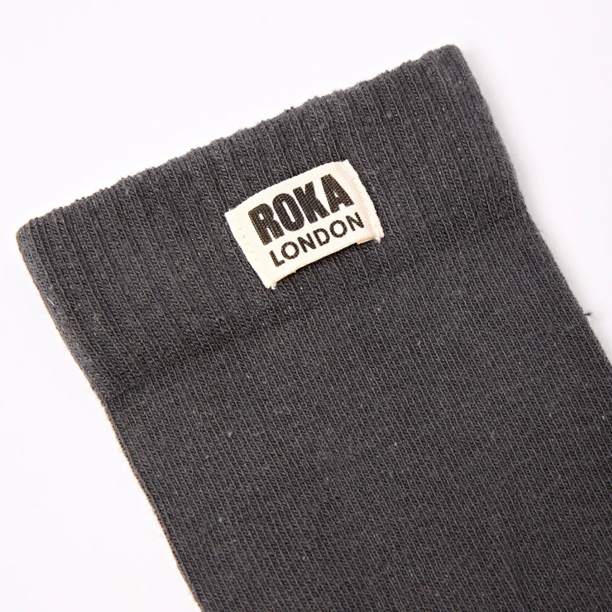 ROKA London | Black Wimbledon Crew Socks for Men