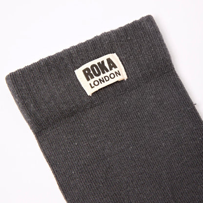 ROKA London | Black Wimbledon Crew Socks for Men
