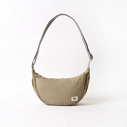 ROKA London | Taupe Farringdon Half Moon Bag