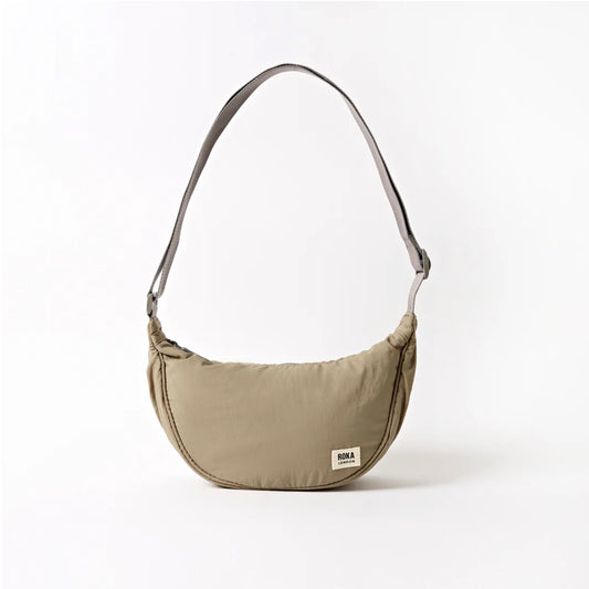 ROKA London | Taupe Farringdon Half Moon Bag