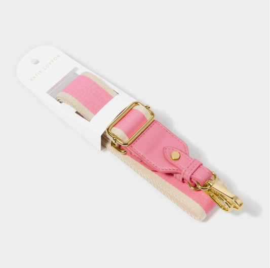 Cloud Pink Stripe Canvas Bag Strap