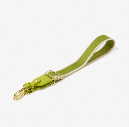 Lime Green Stripe Canvas Bag Strap