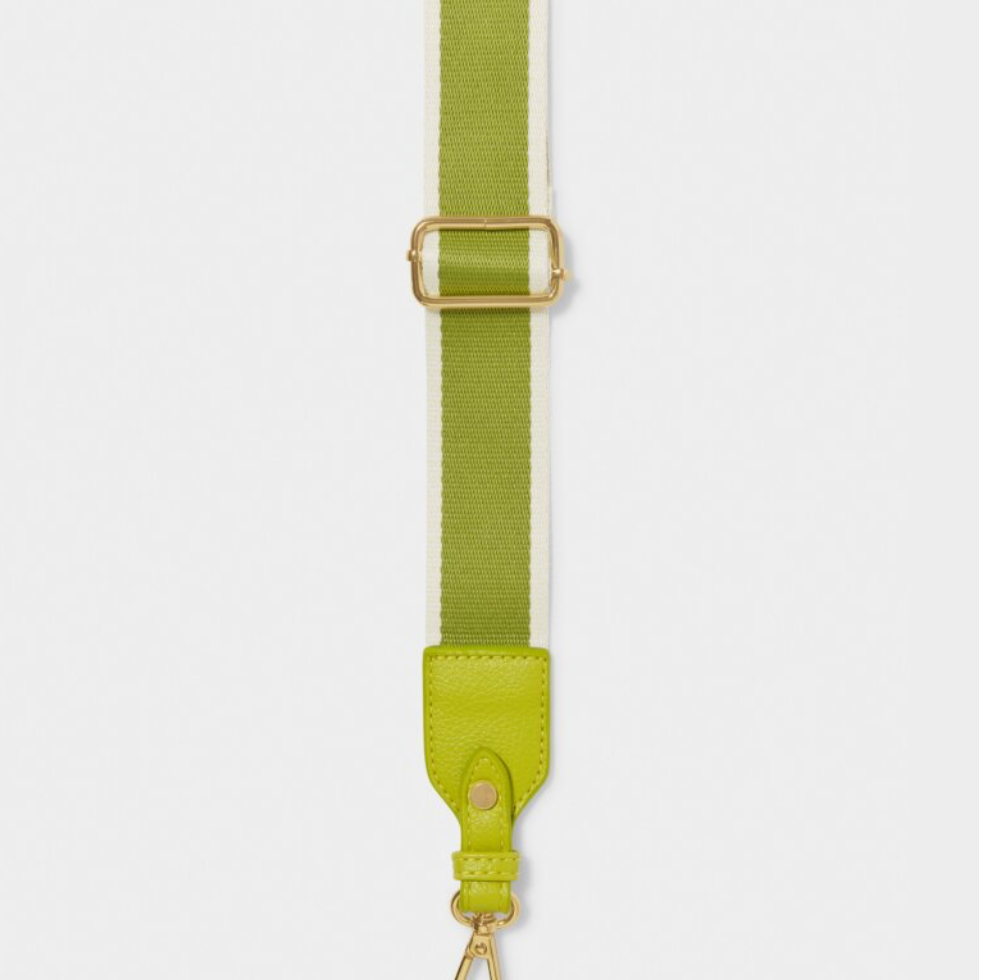 Lime Green Stripe Canvas Bag Strap