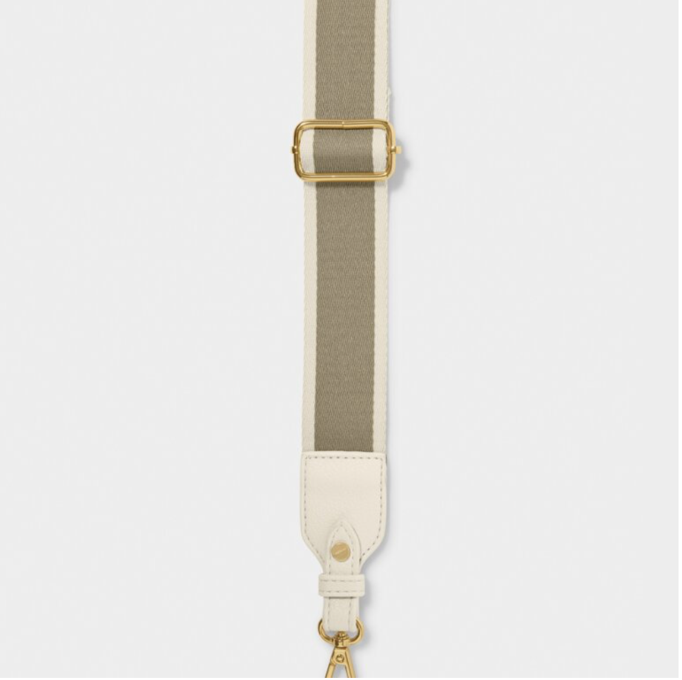 Light Khaki Stripe Canvas Bag Strap