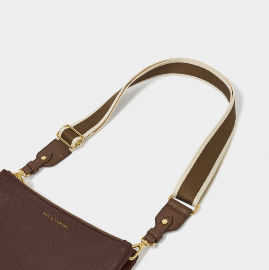 Chocolate Stripe Canvas Bag Strap