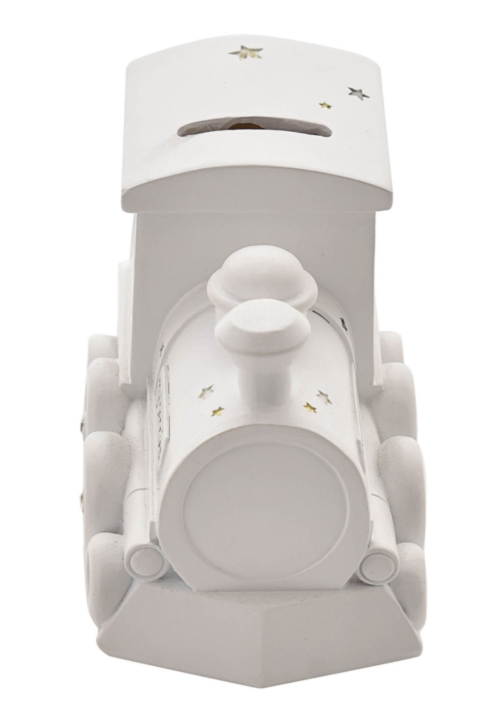 Bambino White Resin Train Money Box