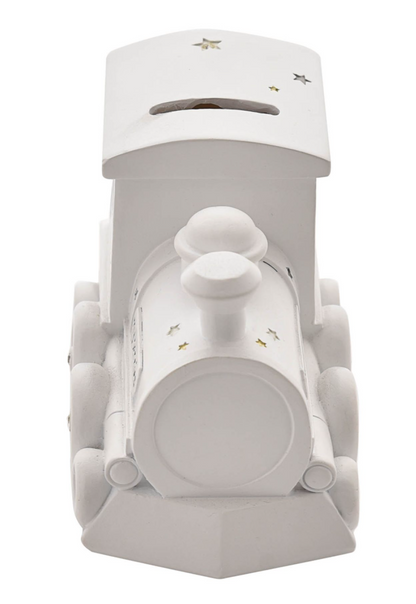 Bambino White Resin Train Money Box