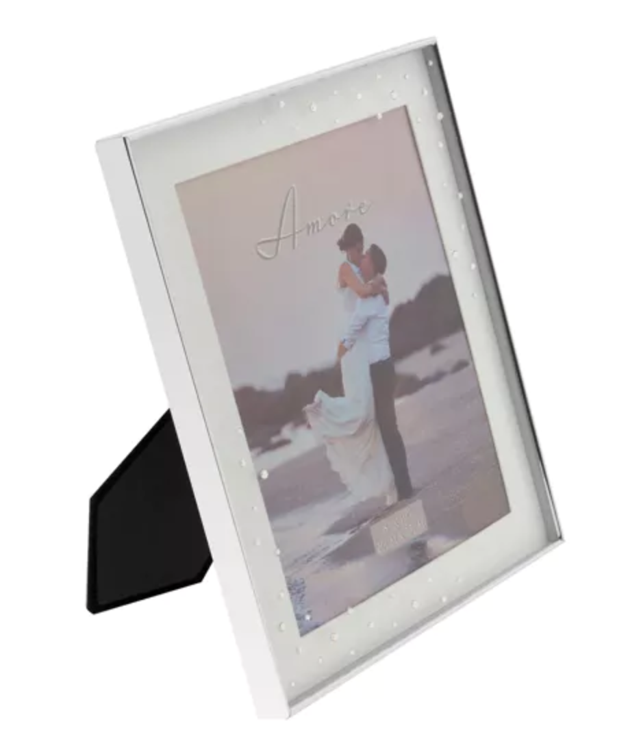 Amore Silverplated Frame with Crystals 8"x10"