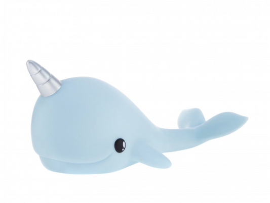 Medium Pastel Sky Blue Narwhal Colour Changing LED Nightlight