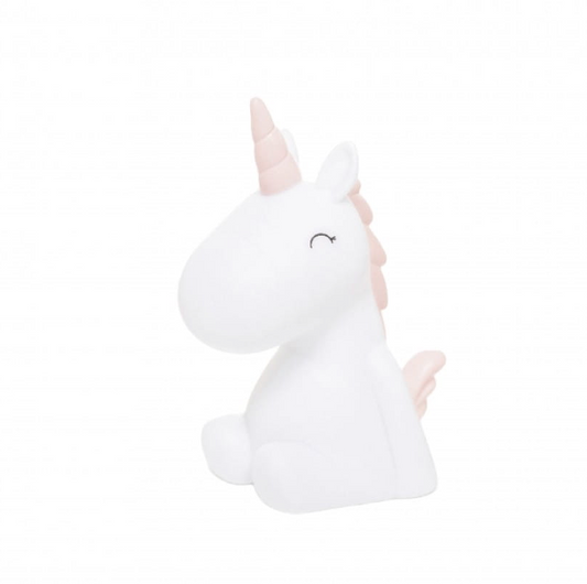 Mini White Unicorn with Pink Mane Colour Changing LED Nightlight