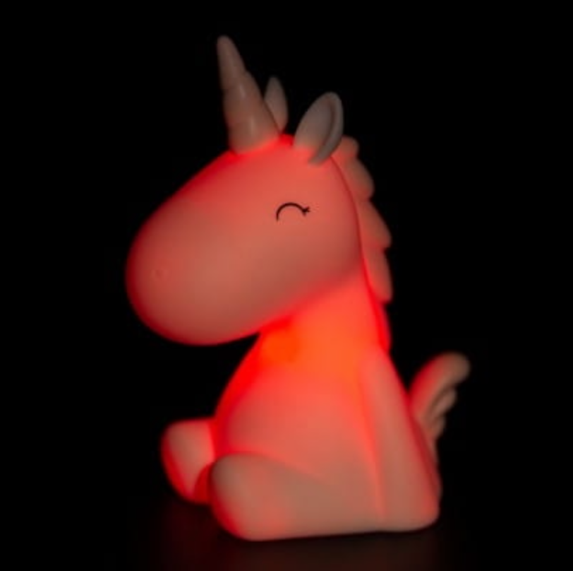 Mini White Unicorn with Pink Mane Colour Changing LED Nightlight