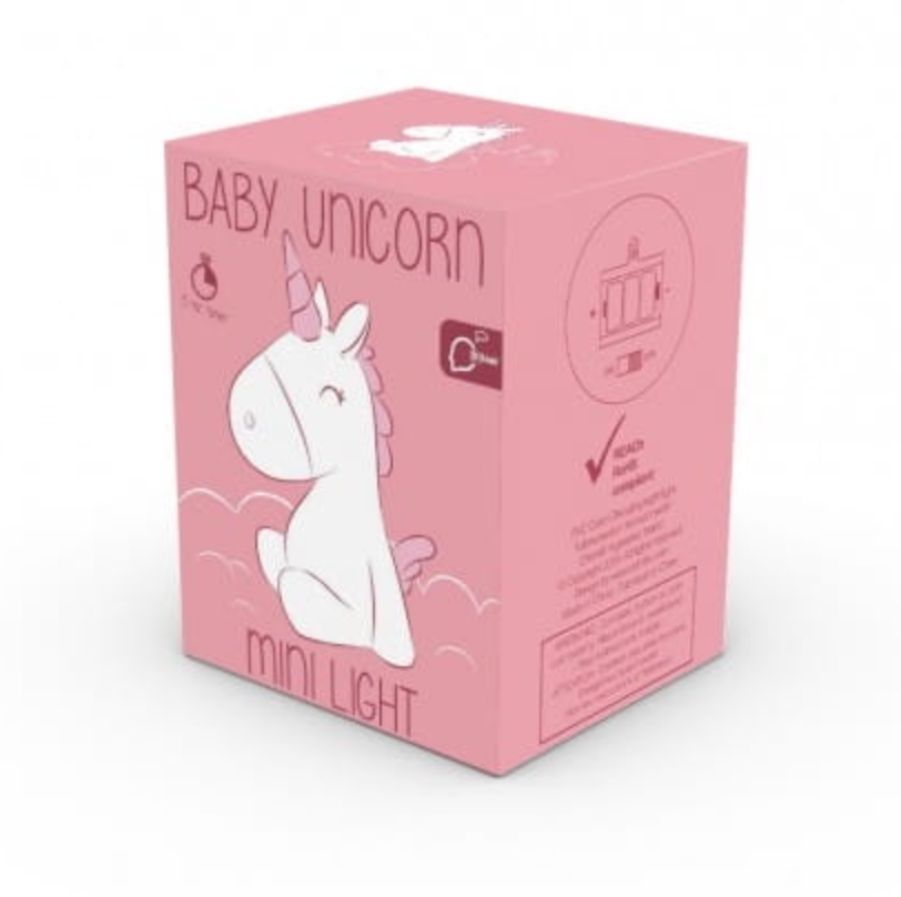 Mini White Unicorn with Pink Mane Colour Changing LED Nightlight