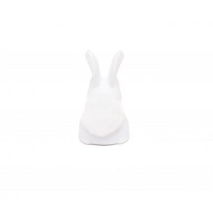 Mini White Bunny with Fluffy Faux Fur Pom Tail Colour Changing LED Nightlight