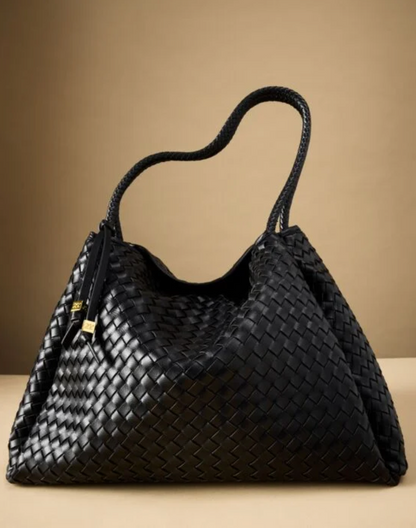 Katie Loxton | Black Nova Hand Woven Large Shoulder Bag
