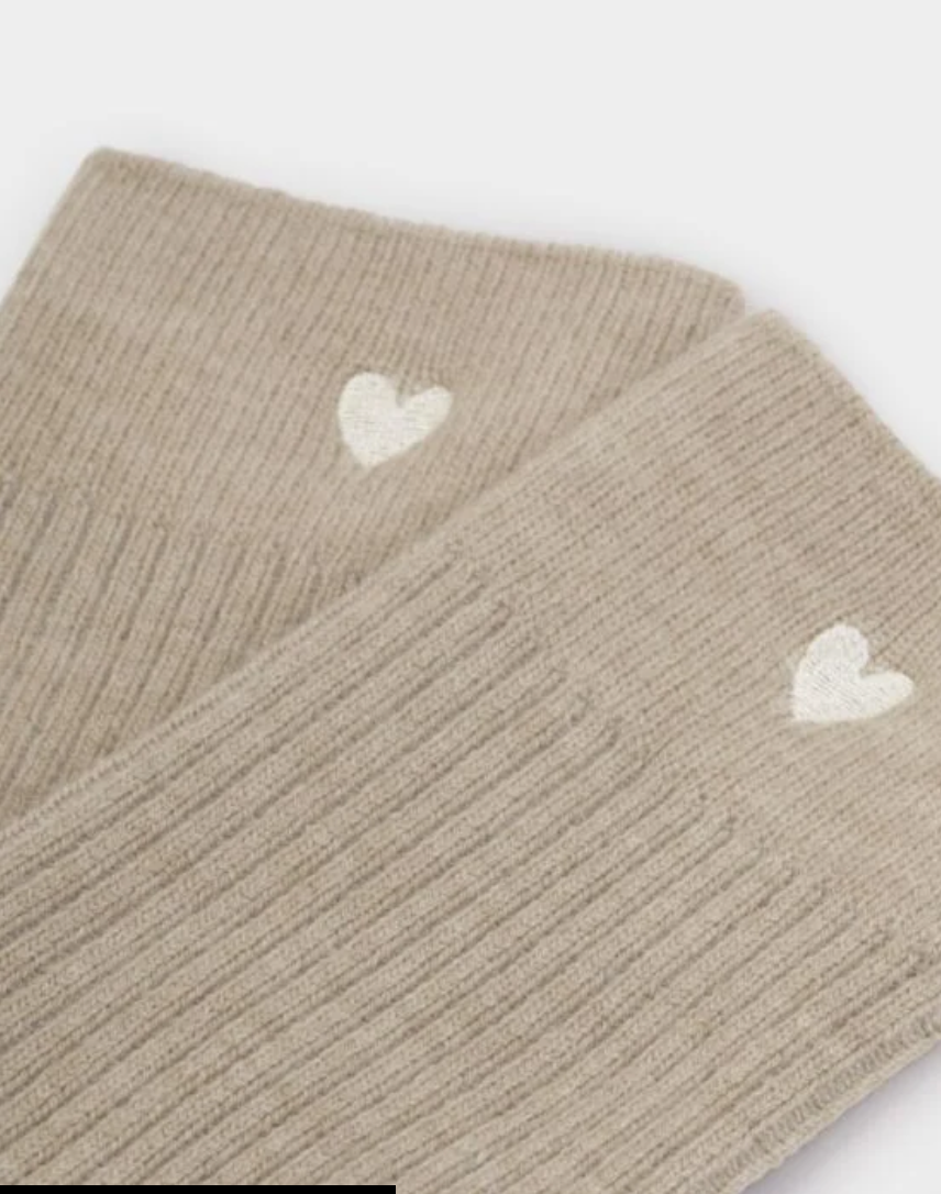 Katie Loxton | Taupe Heart Gift Boxed Snug Socks