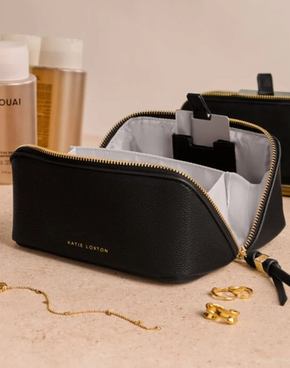Katie Loxton | Black Fold Out Makeup Bag With Mirror
