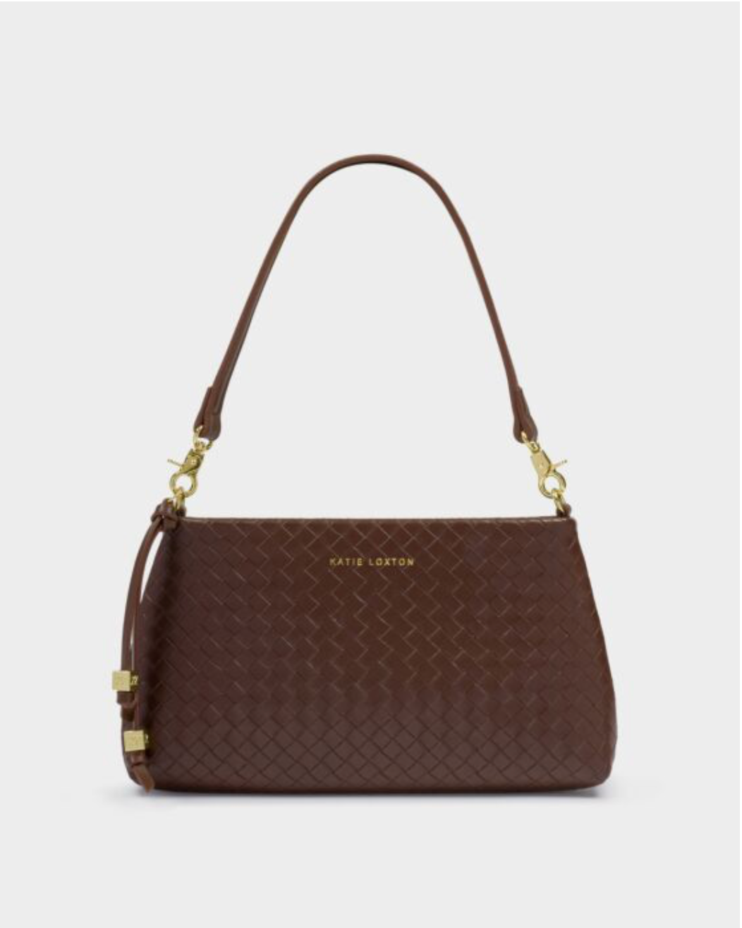 Katie Loxton | Dark Chocolate Nova Woven Texture Clutch