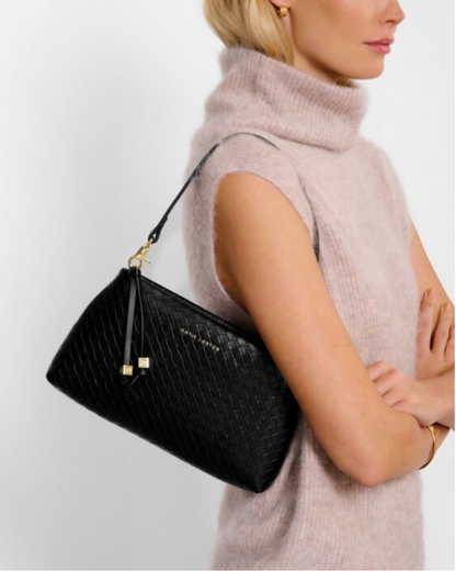 Katie Loxton | Black Nova Woven Texture Clutch