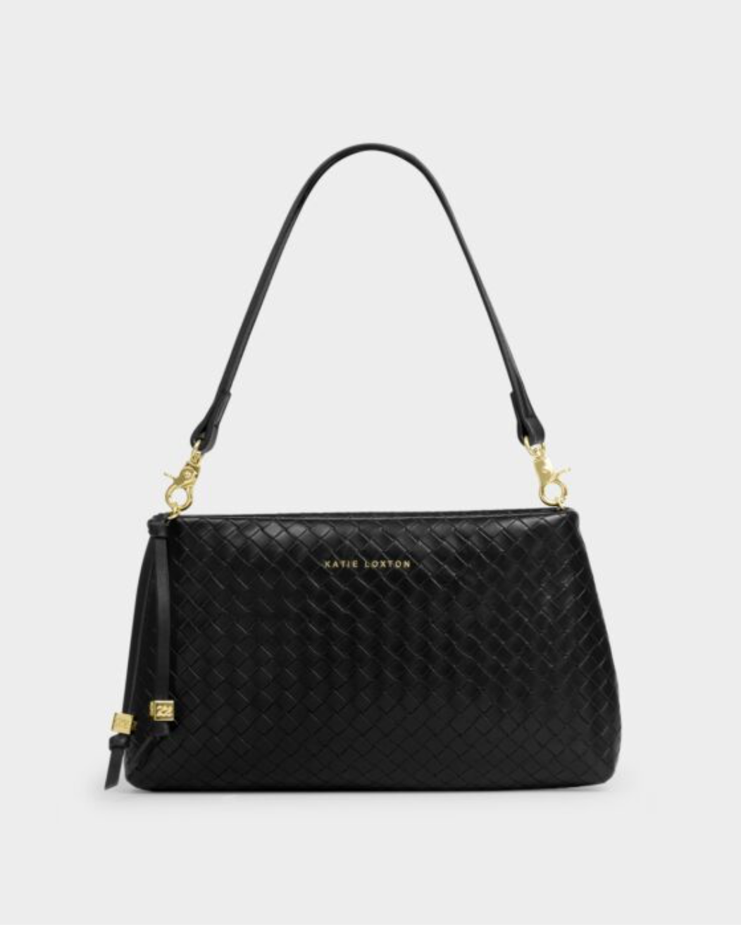 Katie Loxton | Black Nova Woven Texture Clutch